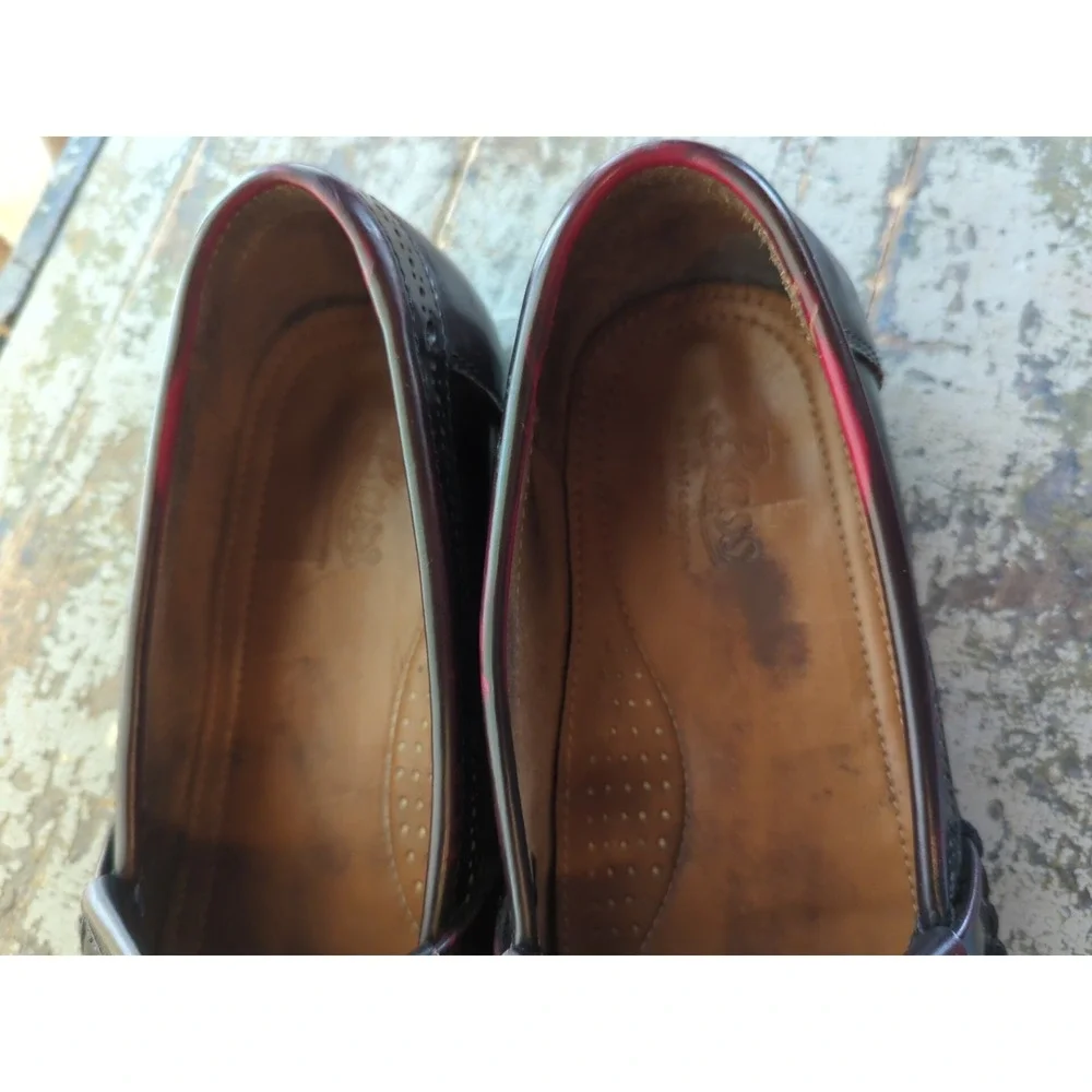 Bass & Co. Men's Vintage Weejuns Leather Dress Loafers Tassels Burgundy Size 9 D
